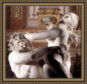 Lorenzo Framed Paintings - The Rape of Proserpine [detail 4] by Gian Lorenzo Bernini